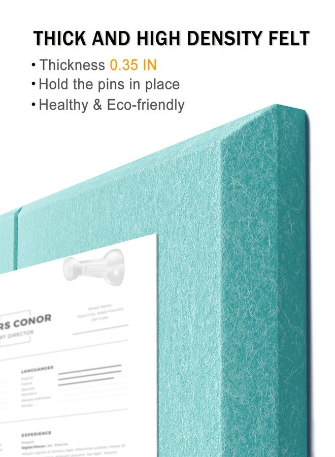 Hsurbtra Cork Board for Wall 24 x 18 Inch, 6 Pack Felt Bulletin Notice Board with Pushpins for Office Home School Farmhouse Wall Decor, Lake Blue - Image 3