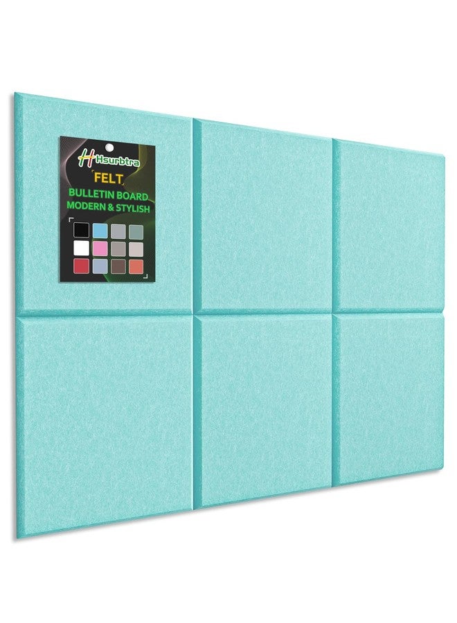 Hsurbtra Cork Board for Wall 24 x 18 Inch, 6 Pack Felt Bulletin Notice Board with Pushpins for Office Home School Farmhouse Wall Decor, Lake Blue - Image 1