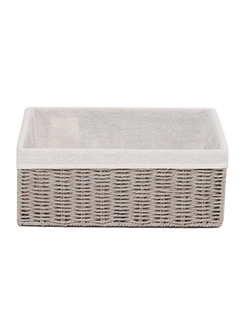 Homesmiths Large Storage Basket Grey With Liner 36 X 27 X 13 Cm