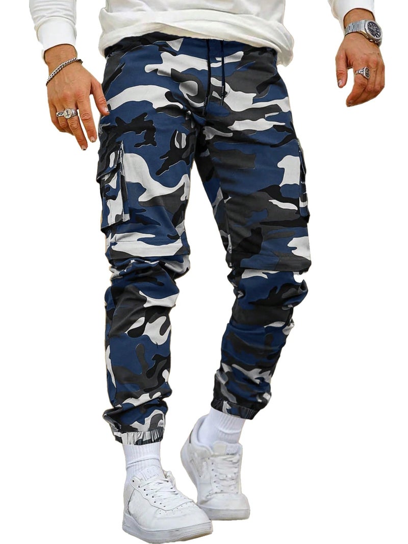 TAGDO® Men's Camouflage Cargo Pants | Men Casual Trouser (Army-Pant-2045-Blue-28) - Image 5