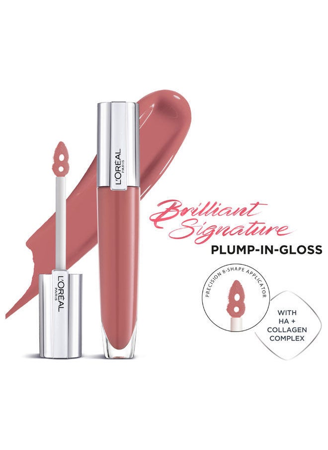 L'OREAL PARIS Brilliant Signature Plump In Gloss Shine Plumping & Hydrating Lips  - Image 1