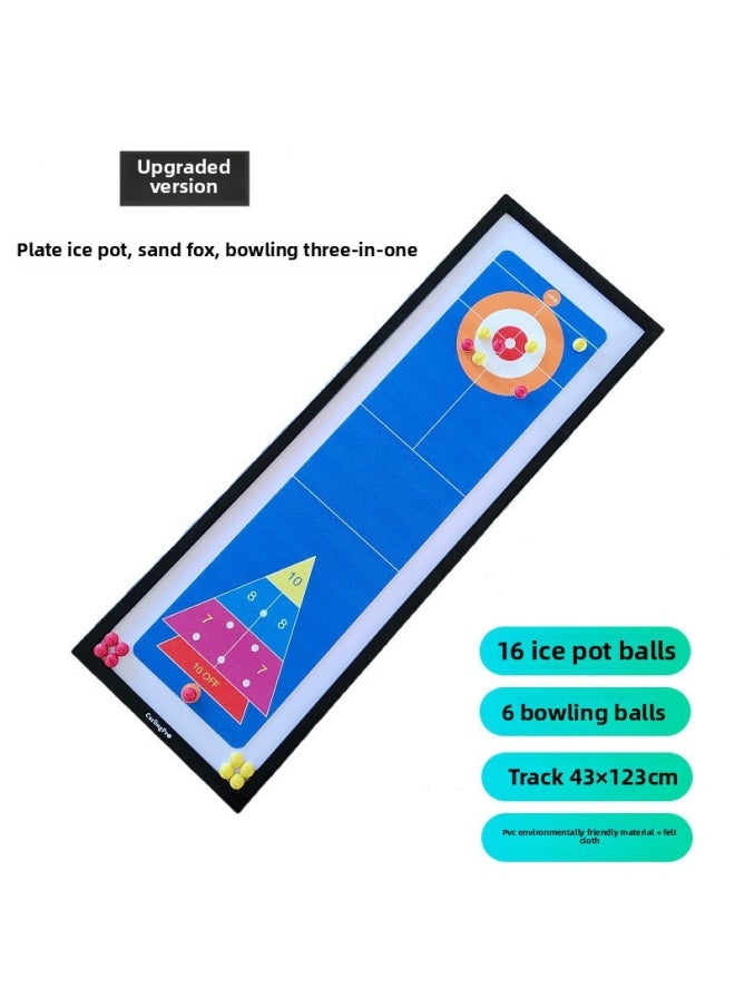 Generic - Internet Celebrity Desktop Chat Decompression Artifact Roll Curling Bowling Shuffleboard Three-in-one Toy Interactive Game Suit-Color:Upgraded Table Frame Plate Ice Pot Set-Diameter:Standard - Image 1