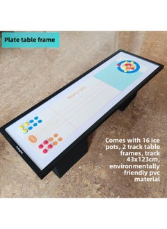 Internet Celebrity Desktop Chat Decompression Artifact Roll Curling Bowling Shuffleboard Three-in-one Toy Interactive Game Suit-Color:Upgraded Table Frame Plate Ice Pot Set-Diameter:Standard