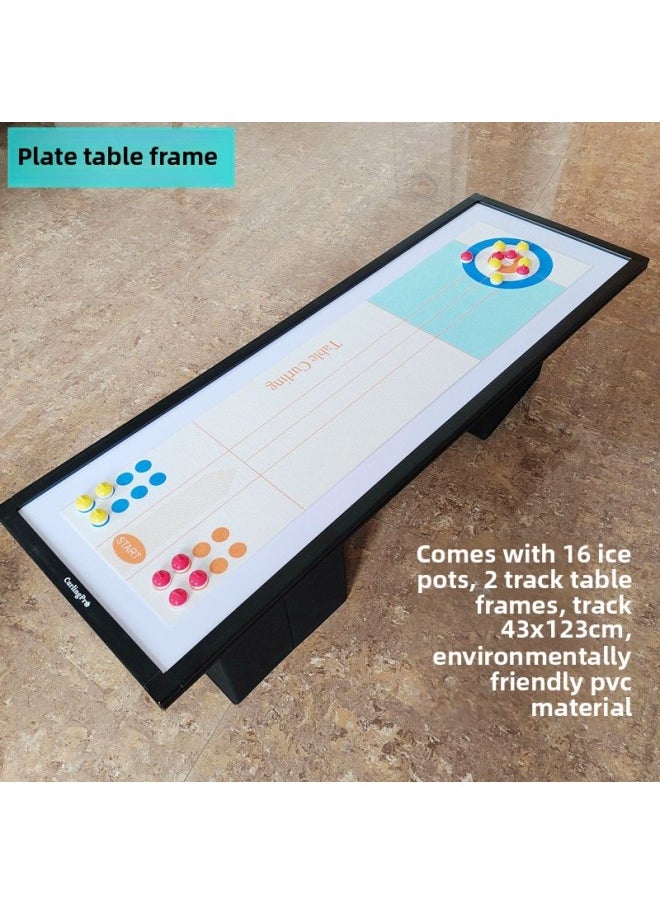 Generic - Internet Celebrity Desktop Chat Decompression Artifact Roll Curling Bowling Shuffleboard Three-in-one Toy Interactive Game Suit-Color:Upgraded Table Frame Plate Ice Pot Set-Diameter:Standard - Image 1
