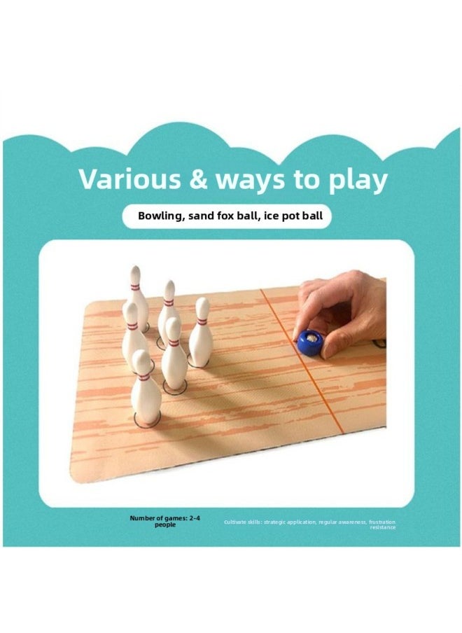 Generic - Internet Celebrity Desktop Chat Decompression Artifact Roll Curling Bowling Shuffleboard Three-in-one Toy Interactive Game Suit-Color:Upgraded Table Frame Plate Ice Pot Set-Diameter:Standard - Image 1