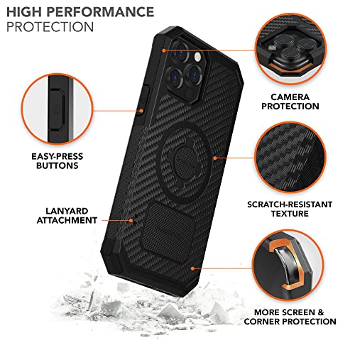Rokform - iPhone 13 Pro Max Case, Rugged Series, Dual Magnet Plus MagSafe Compatible, Magnetic Protective Apple Gear, iPhone Cover with RokLock Twist Lock, Drop Tested Armor (Black) - Image 4