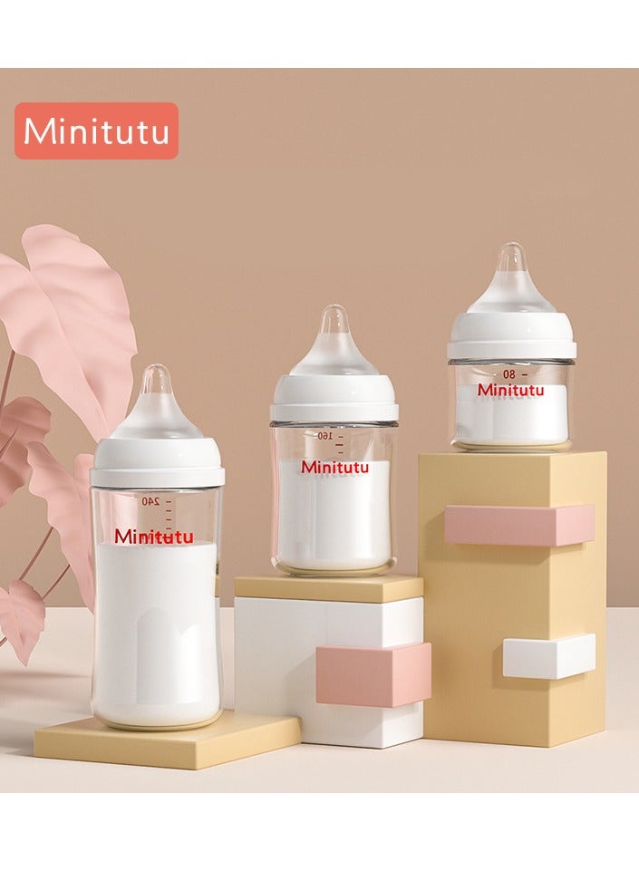 Minitutu Wide-mouth Baby Bottle for Premature Infants - Specifically Designed for Newborns. Available in 80ML, 160ML and 240ML sizes. - Image 1