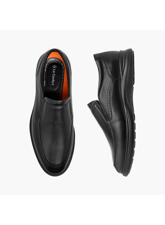 لو كونفورت Men Textured Slip-On Loafers