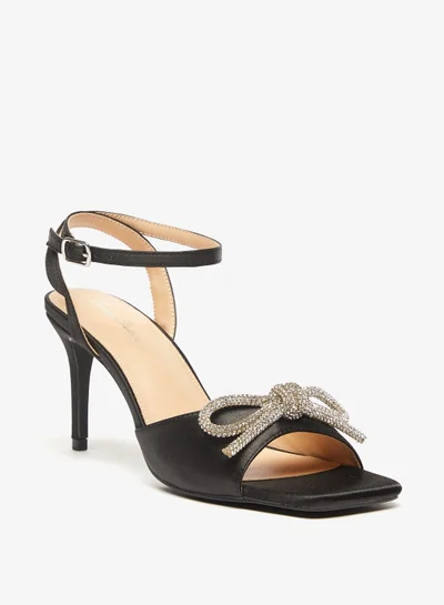 Flora Bella Embellished Strap Sandals with Stiletto Heels and Buckle Closure