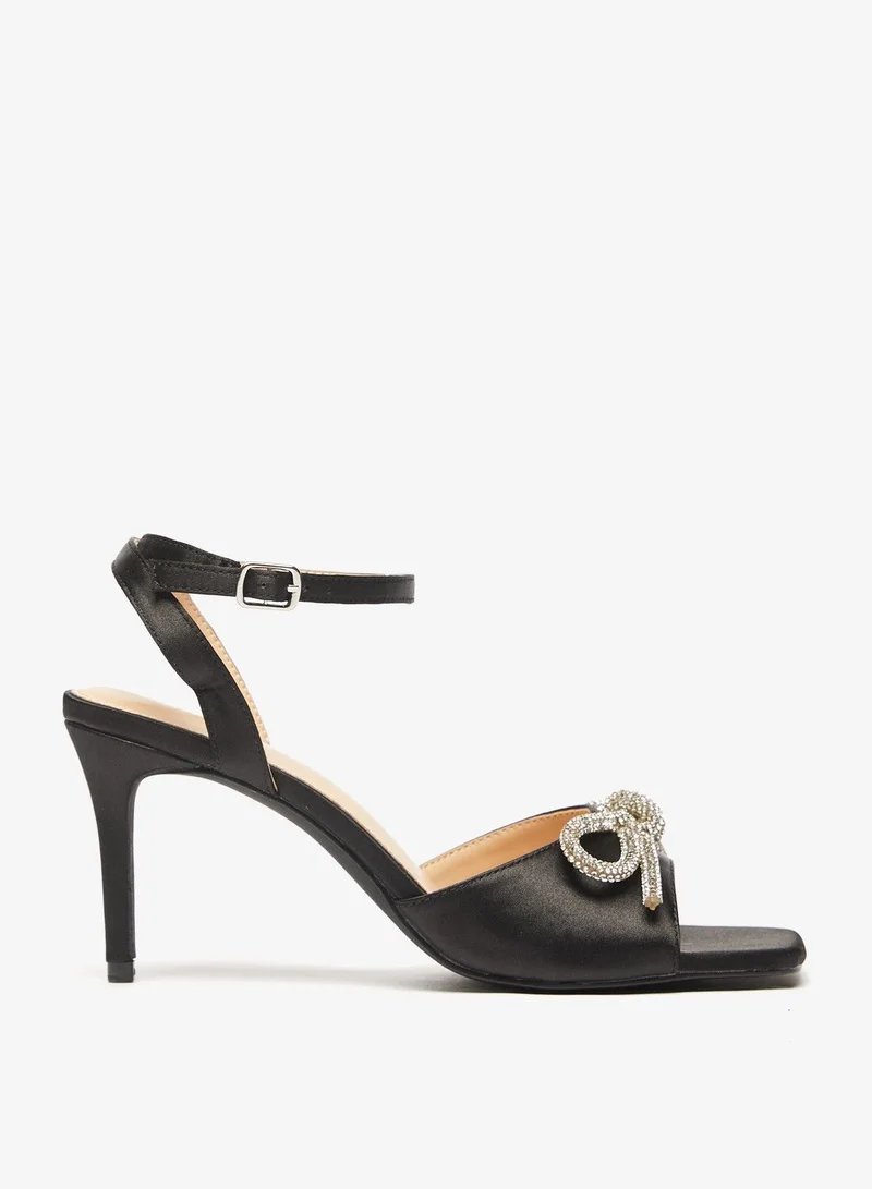 Flora Bella Embellished Strap Sandals with Stiletto Heels and Buckle Closure
