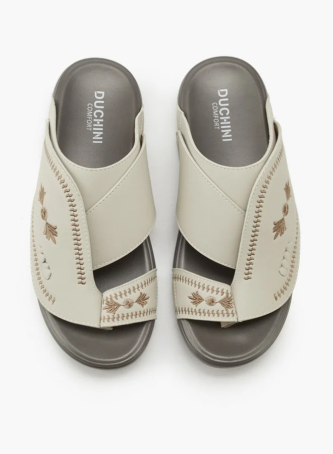 دوتشيني Men's Embroidered Slip-On Arabic Sandals