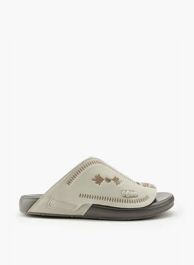 DUCHINI Men's Embroidered Slip-On Arabic Sandals