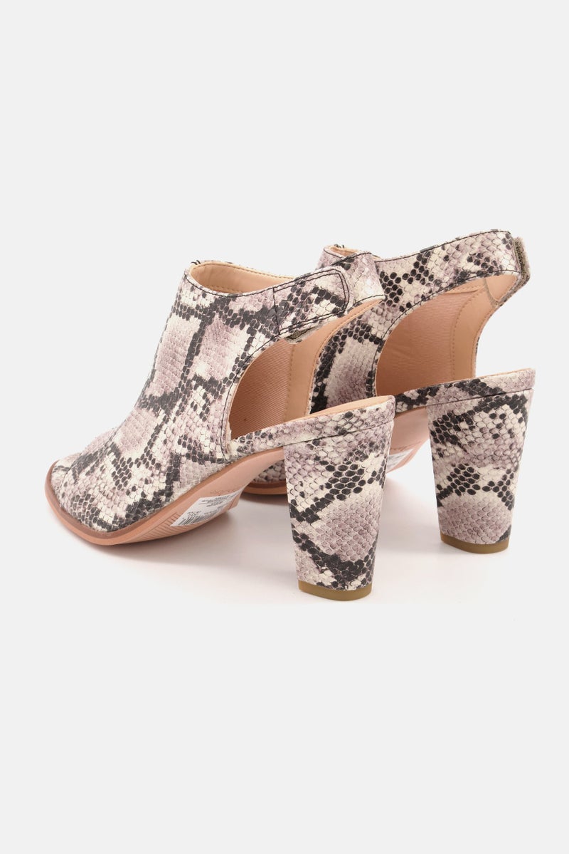 clarks Women Kylin85 Sling Animal Print Heeled Sandals, Grey Combo  - Image 2