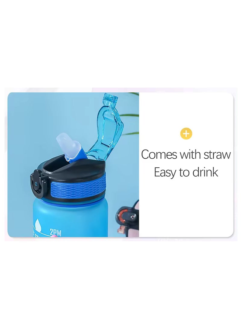 1000Ml Leak-Proof Motivational Sports Water Bottle With Time Marker & Straw - Bpa-Free, Portable & Reusable For Gym, Camping, School - Image 4