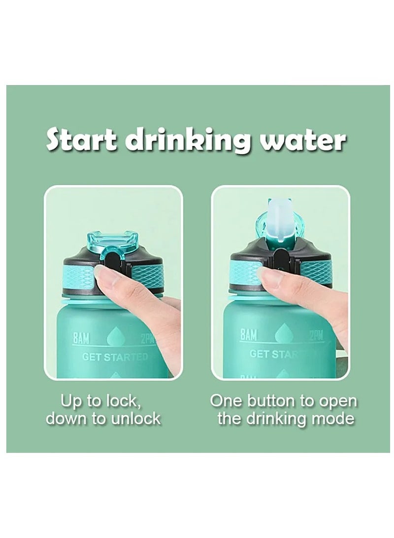 1000Ml Leak-Proof Motivational Sports Water Bottle With Time Marker & Straw - Bpa-Free, Portable & Reusable For Gym, Camping, School - Image 3
