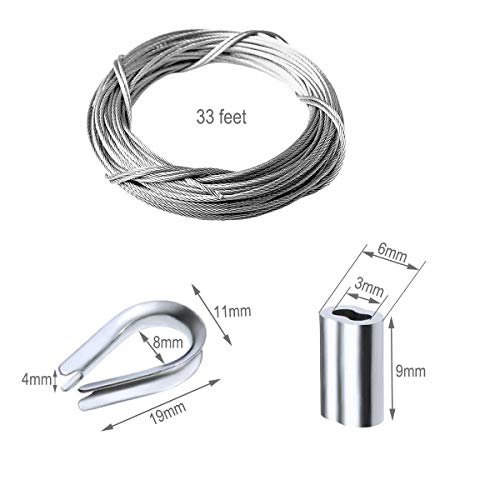 Amadget Stainless Steel Wire Rope, 316 Marine Grade Cable Railing Kit, Aircraft Rope & Picture Hanging for Railing, Decking, Boat Marine Hardware (1/16" x 33 Feet) - Image 2
