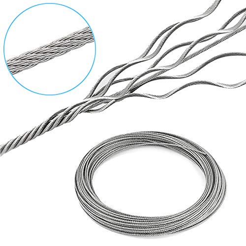 Amadget Stainless Steel Wire Rope, 316 Marine Grade Cable Railing Kit, Aircraft Rope & Picture Hanging for Railing, Decking, Boat Marine Hardware (1/16" x 33 Feet) - Image 4