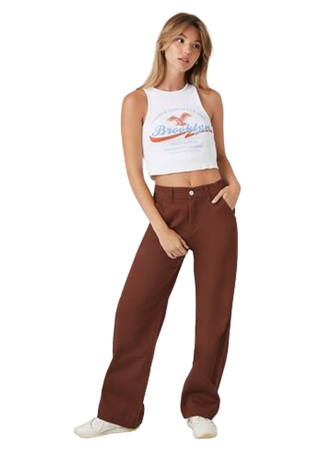 FOREVER 21 بنطلون تويل بقصة مستقيمة  - Image 1