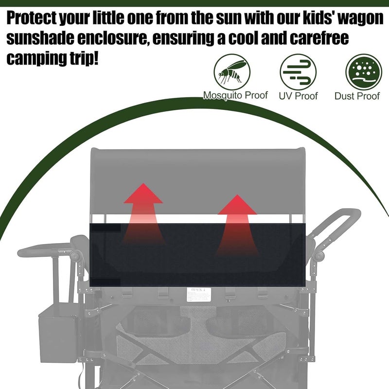 Waybas عربة قابلة للتنفس بأربعة جوانب مع شبكة واقية من الشمس وقبة قابلة للتعديل ملحقات عربة عالمية لعربات W2 W4 للتخييم والنزهات لمنع الأشعة فوق البنفسجية والغبار والبعوض 102 13 - Image 4