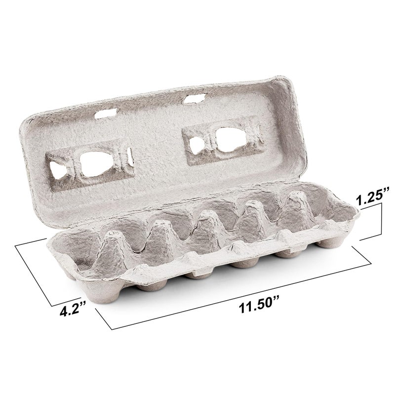 MT Products MT Products Blank Natural Pulp Egg Cartons Bulk Holds Up to Twelve Eggs - 1 Dozen - Cardboard Material Perfect For Storing Extra Eggs (25 Pieces) - Made in the USA  - Image 2