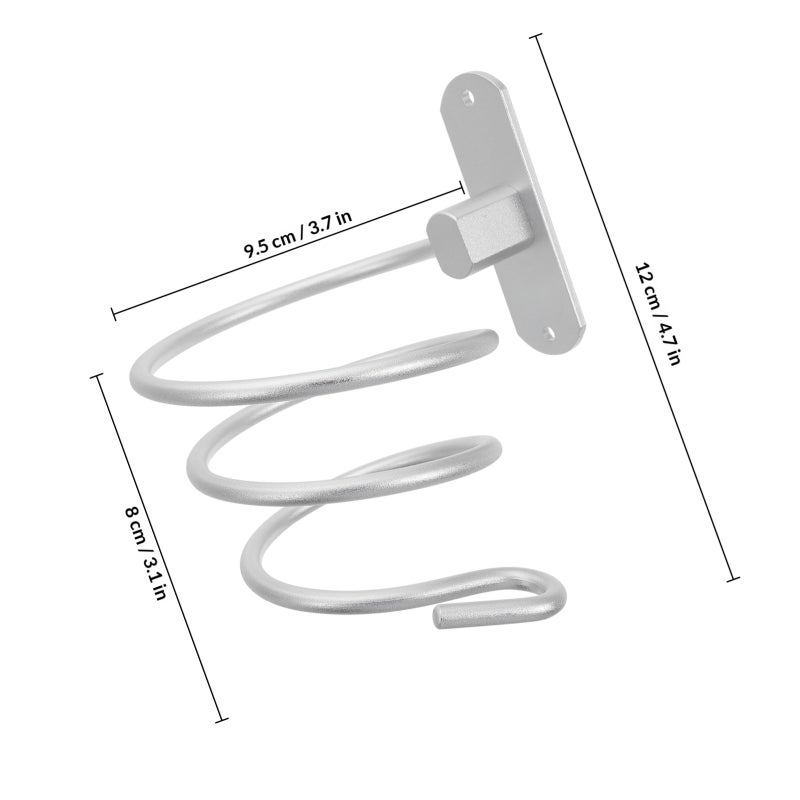 Aluminum Bathroom Wall Shelf Wall-mounted Hair Dryer Rack Storage Hairdryer Rack - Image 2