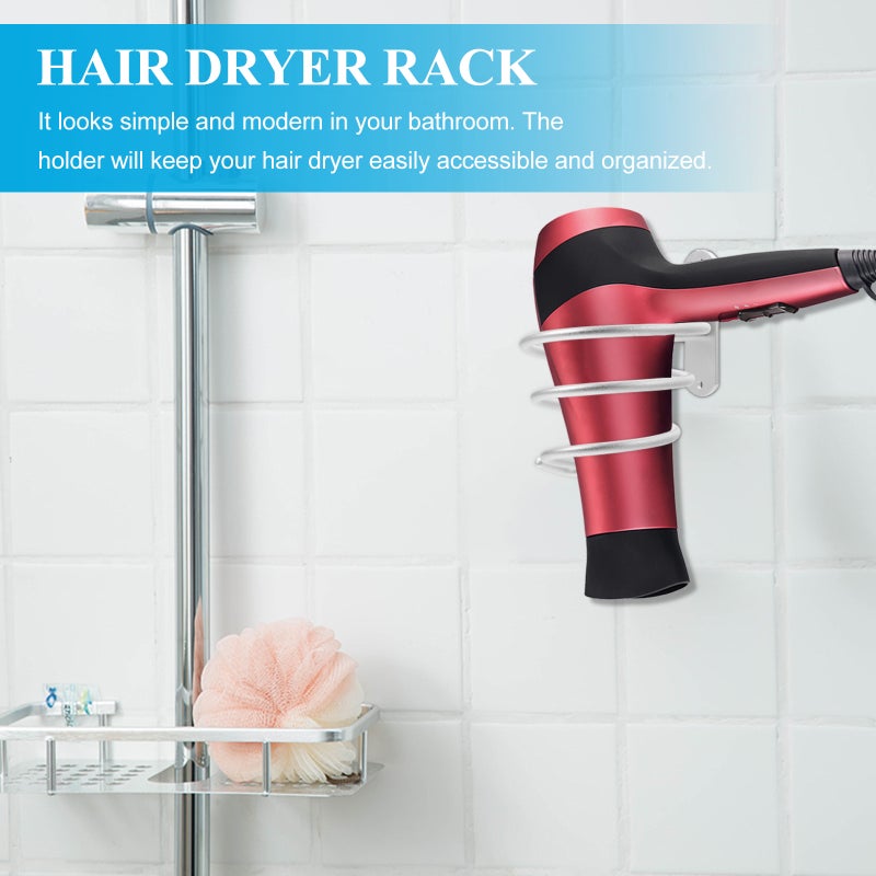Aluminum Bathroom Wall Shelf Wall-mounted Hair Dryer Rack Storage Hairdryer Rack - Image 3