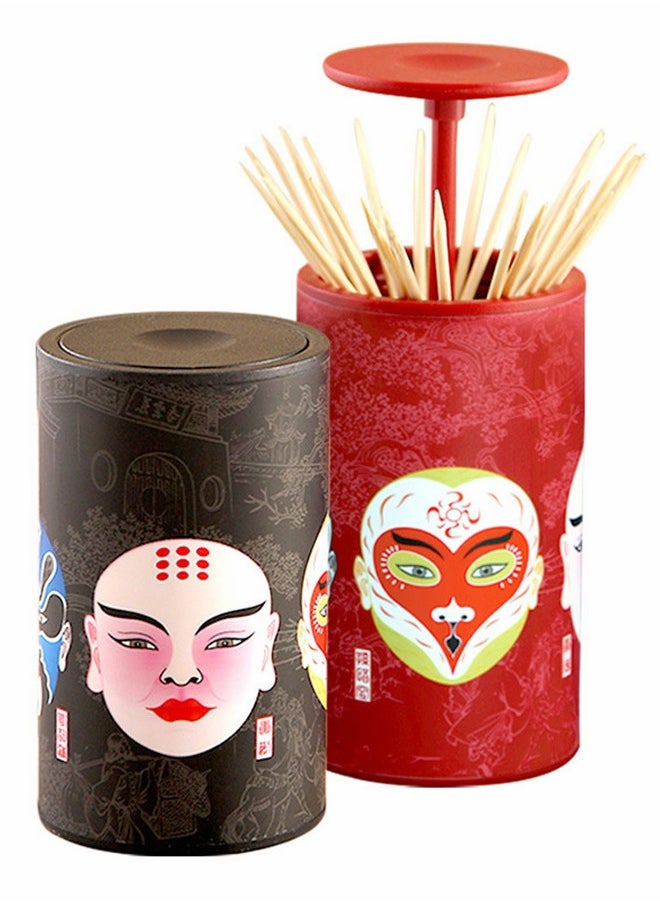 KASTWAVE - Pop up Plastic Toothpick Holder Toothpick Box Special Toothpick Dispenser Toothpick Cotton Swab Storage Box Unique Home Design Decoration Great Gifts 2 Pcs - Image 1