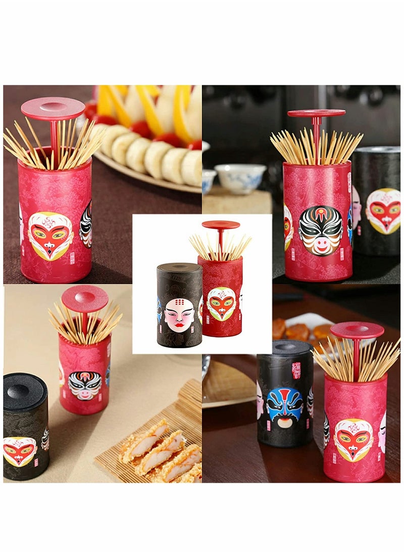 KASTWAVE - Pop up Plastic Toothpick Holder Toothpick Box Special Toothpick Dispenser Toothpick Cotton Swab Storage Box Unique Home Design Decoration Great Gifts 2 Pcs - Image 1