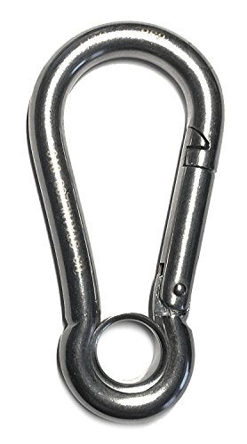 US STAINLESS Stainless Steel 316 Spring Hook with Eyelet Carabiner 7/16" (11mm) Marine Grade - Image 1