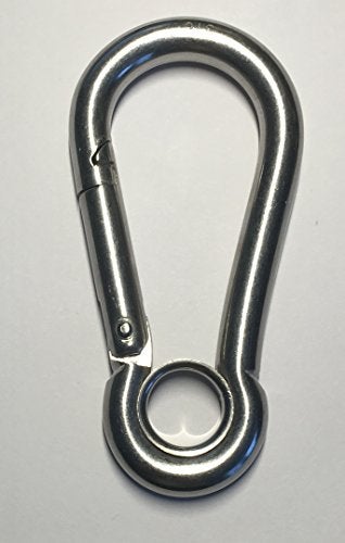 US STAINLESS Stainless Steel 316 Spring Hook with Eyelet Carabiner 7/16" (11mm) Marine Grade - Image 2