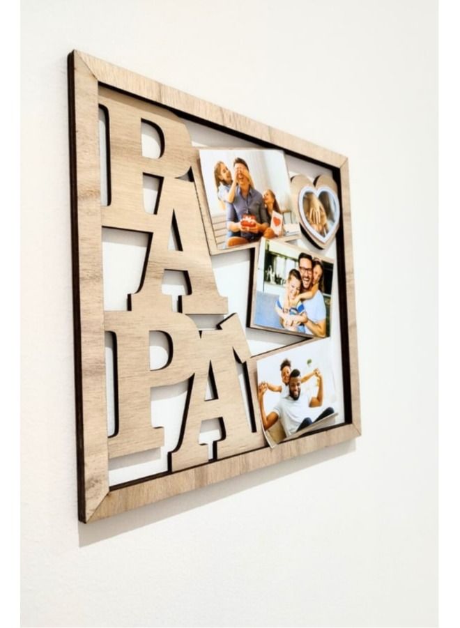 Unique DIY Fathers Day Wooden Photo Frame for desk Father's Day Gift Idea (Pictures NOT Included)  - Image 2