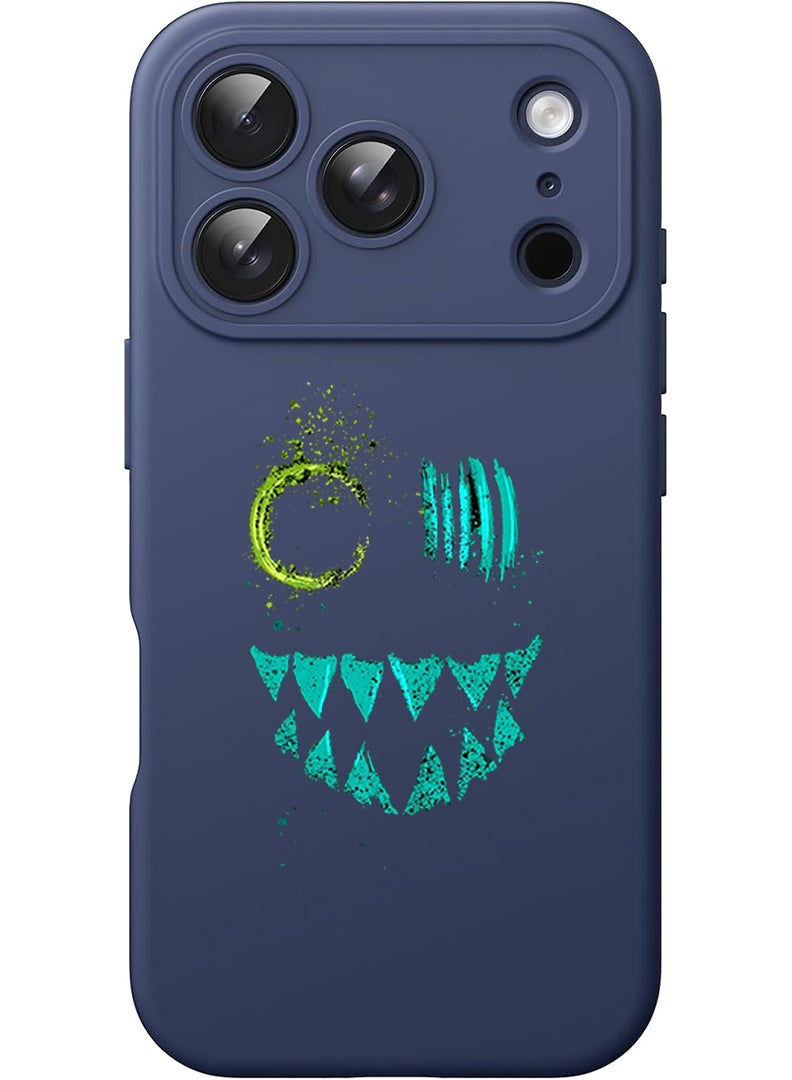 Theodor Protective Slim Fit Case Liquid Silicone Cover with Full Body Protection Anti-Scratch Shockproof Case For Apple iPhone 17 Pro (Blue) ghost - Image 1