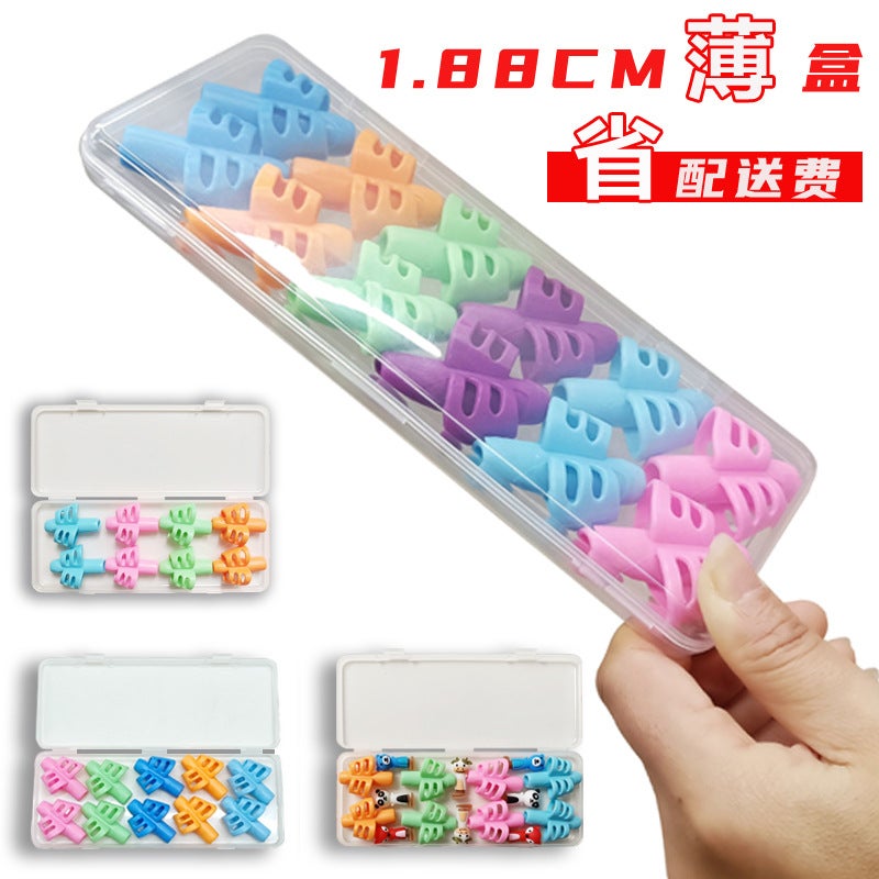 Cross-border children's stationery pencil holder corrector primary school student pencil set thin box set save delivery fee origin source of supply 6 two-finger square boxes - Image 2