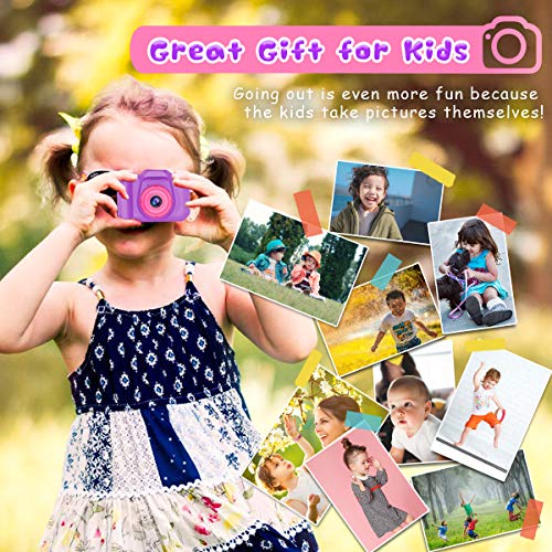 Seckton Upgrade Kids Selfie Camera, Christmas Birthday Gifts for Girls Age 3-9, HD Digital Video Cameras for Toddler, Portable Toy for 3 4 5 6 7 8 Year Old Girl with 32GB SD Card-Purple - Image 4