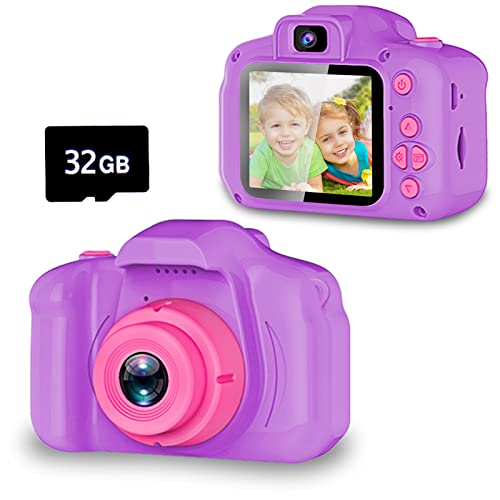 Seckton Upgrade Kids Selfie Camera, Christmas Birthday Gifts for Girls Age 3-9, HD Digital Video Cameras for Toddler, Portable Toy for 3 4 5 6 7 8 Year Old Girl with 32GB SD Card-Purple - Image 1