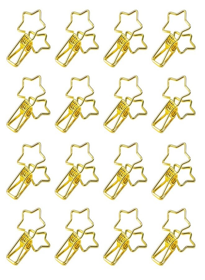 TOYANDONA 16Pcs Metal Photo Clamps Star Shape Lightweight Clips for Home Office School Organizing Photos Notes and Crafts - Image 1