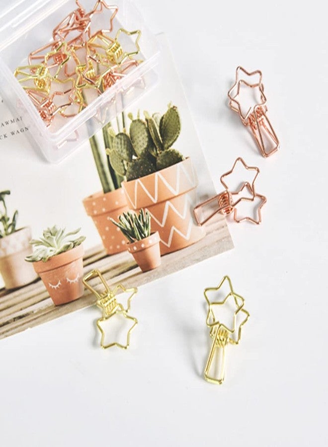TOYANDONA 16Pcs Metal Photo Clamps Star Shape Lightweight Clips for Home Office School Organizing Photos Notes and Crafts - Image 4