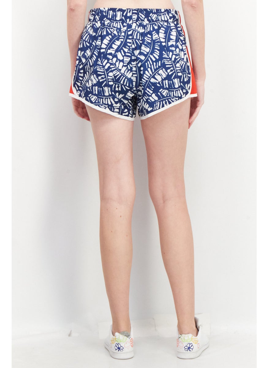 Tommy Hilfiger Sport - Women Sportswear Fit Allover Print Training Short, Navy Blue Combo - Image 1
