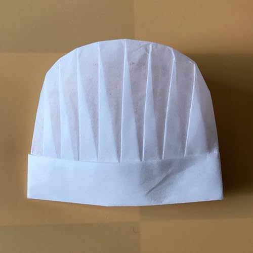 Aulufft Chef Hats 50 Pack Disposable 8 Inch Paper Chef Hats, White Chef Toques Caps for Home Kitchen, Baking and Party Favors - Image 5