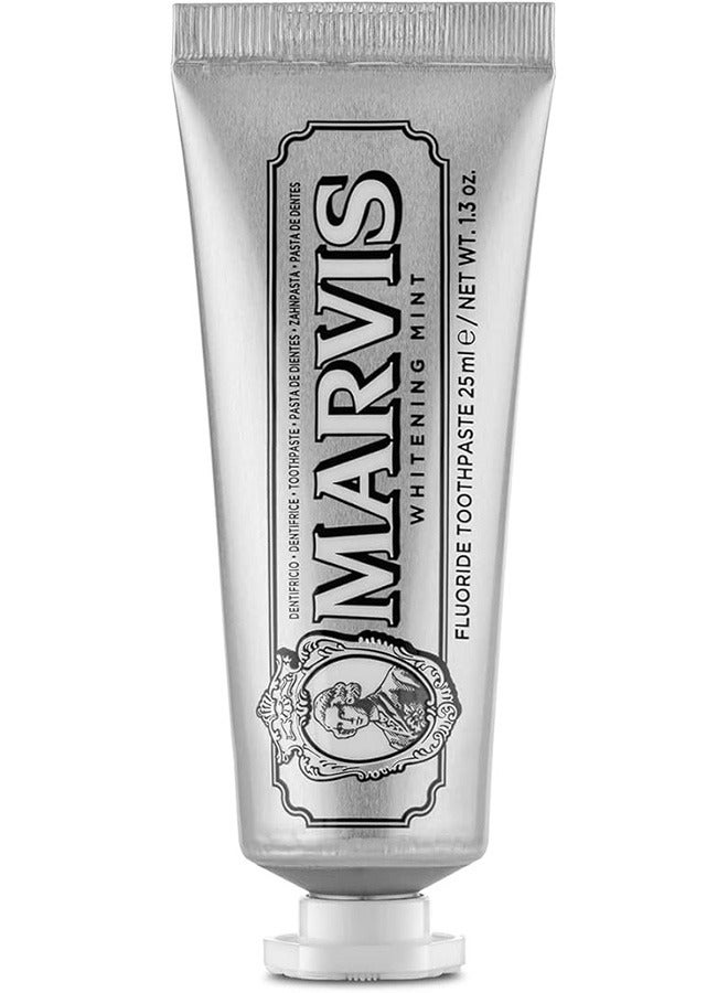 Marvis Whitening Mint Toothpaste - Travel Size 25ml | Natural Teeth Whitening & Plaque Removal | Long-Lasting Fresh Breath | Premium Mint Flavor - Image 2