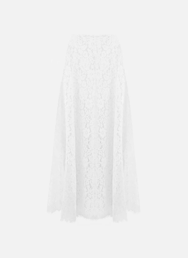 ليتشي تنورة ماكسي دانتيل مع حافة مخرمة