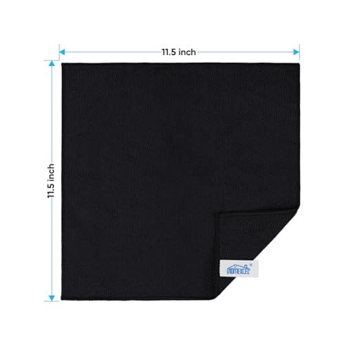 HOMEXCEL Black Microfiber Cleaning Cloth 24 Pack Cleaning Towels for Kitchen Lint Free ScratchFree Highly Absorbent and Reusable Cleaning Rags for House Window and Glass Cars 115 X115 inch - Image 3