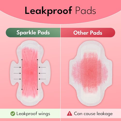 Sparkle Bamboo Maxi Pads XXL| Plant Based Sanitary Pads for Women | 100% Rash-Free sanitary napkins | Leak-Proof | Organic Pads | Period Pad Softer than Cotton Sanitary Pads | Heavy Absorbency | Overnight, 24 Count - Image 3