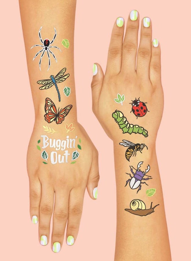 Replenix Bug Temporary Tattoos - 48 Glitter Styles | Buggin' Out Insect Birthday Party Supplies, Bees, Spiders, Beetles, Butterflies, Arts and Crafts - Image 4
