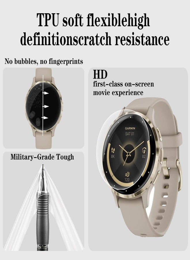 Huadu حماية شاشة ساعة متوافقة مع Garmin Venu 3s، فيلم مضاد للخدش عالي الدقة تغطية كاملة وحافظة واقية من TPU الناعم - Image 3