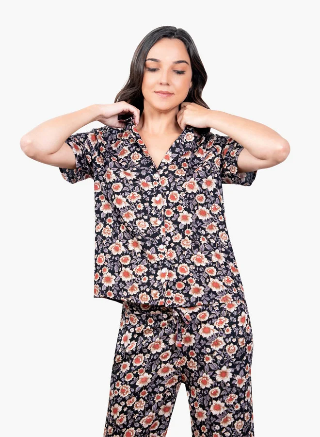 Aadaraya Floral Print Pyjama Set