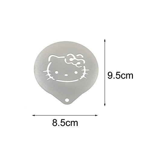 Lofekea Stainless Steel Powder Shakers Coffee Cocoa Cinnamon Shaker Cans Mesh Duster with 16PCS Stainless Steel Barista Coffee Decorating Stencils Template for Latte Cappuccino, Cupcake Stencils - Image 3