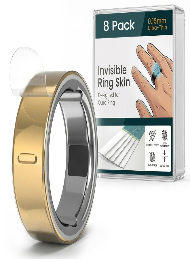 BandRain 8 Pack Ultra-Thin Clear Skin Cover Compatible with Oura Ring Gen 4/Gen 4 Ceramic/Oura Gen 3, Invisible Transparent Anti-Scratch Protective Film Protector Smart Rings Accessories - Image 1