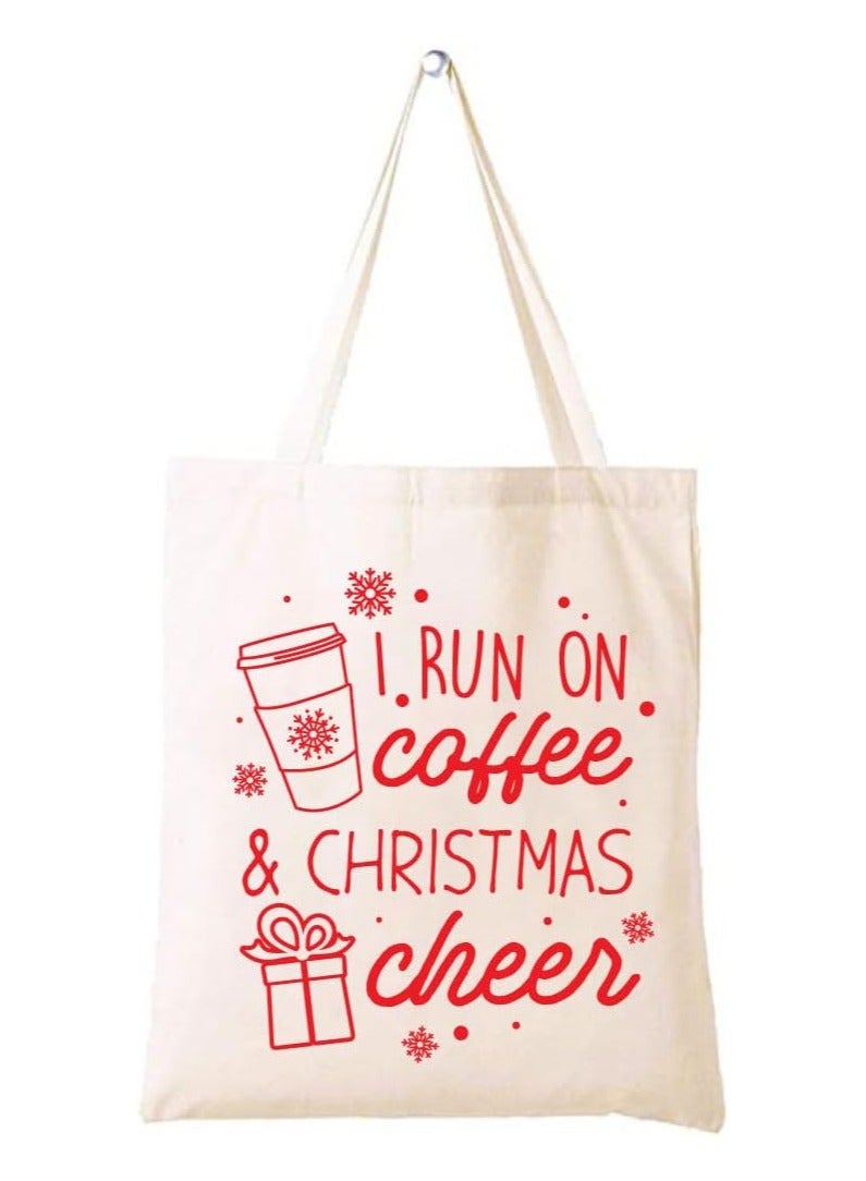 PRINTSHOP4ME Christmas Canvas Cotton Tote Bag-Perfect For Travel And Holiday Needs-Gifts - Image 1