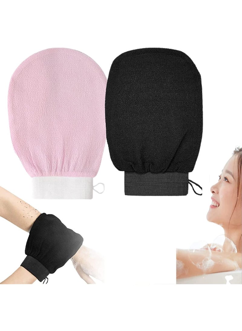 قفاز تقشير فوري - ليفة تزيل الأوساخ وخلايا الجلد الميتة بفعالية - قفاز تقشير لكامل الجسم - مثالي لتنظيف المسام وتنعيم المناطق الخشنة (المرفقين والركبتين) - ليفة استحمام احترافية آمنة للبشرة الحساسة لنتائج تدوم طويلاً - قطعتان بلون عشوائي - Image 1